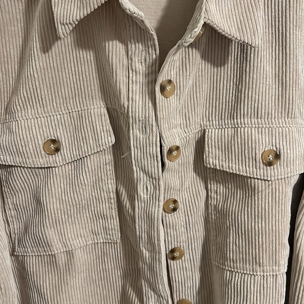 NEW WITH TAGS Beige Corduroy flannel